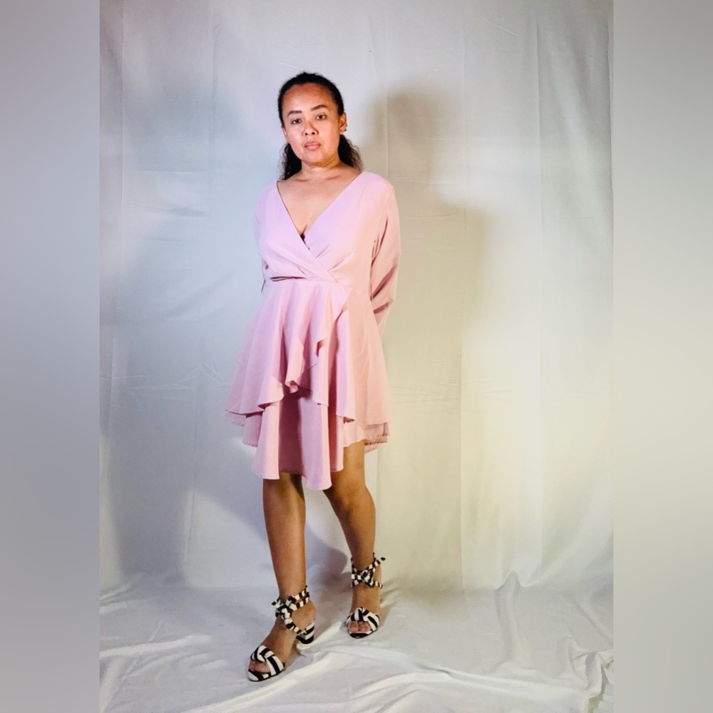 Elegant Asymmetrical Blush Dress - Picture 10 of 14